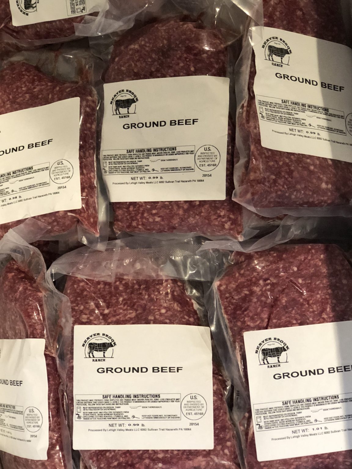 Ground Beef (1lb packs) In Stock Beaver Brook Ranch